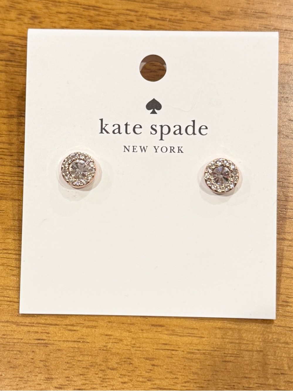 kate spade clear rose stud earrings
